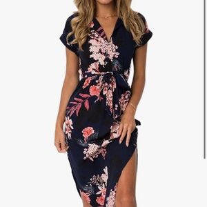 Women’s floral casual dress v neck medium Kentucky derby